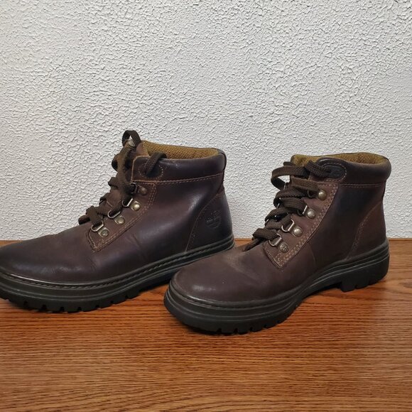 Womens Timberland Brown Ankle Lace Up Boots Size 6.5M - Picture 3 of 9